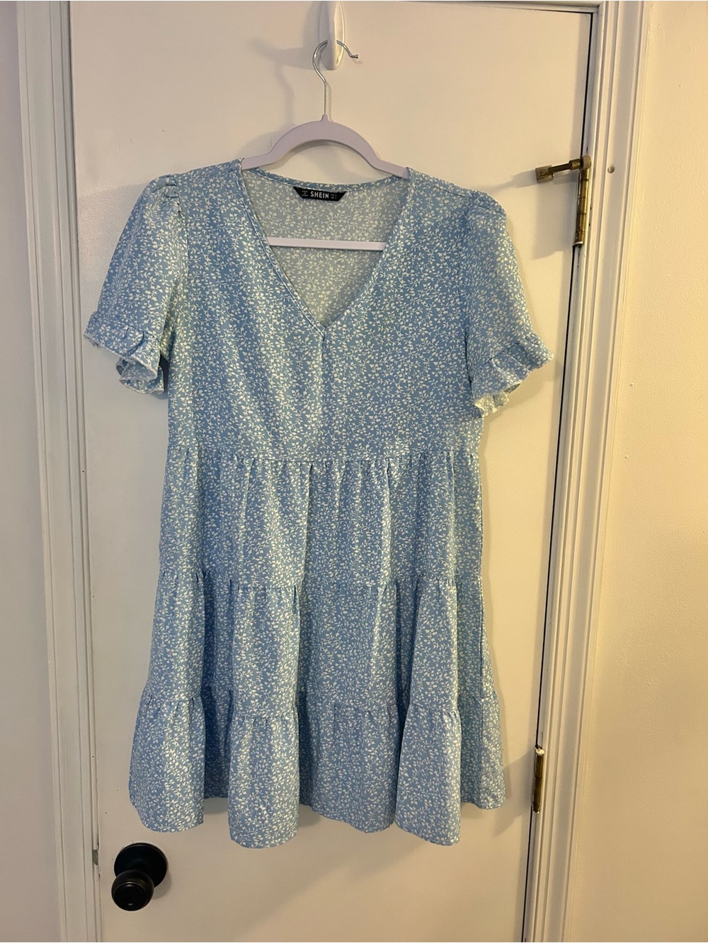 Blue Paisley Babydoll Dress
